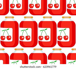 Seamless pattern of the cherry juice glasses