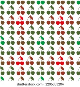 seamless pattern cherry symbol in color