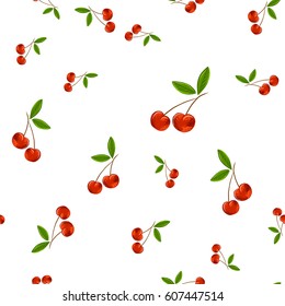 Seamless pattern with cherry for textile and print.