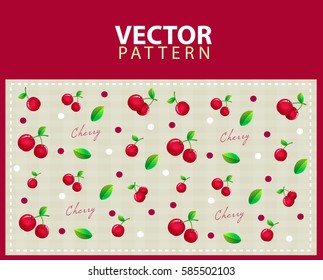 Seamless pattern with cherry - texture can be used for wallpaper, pattern fills,background.