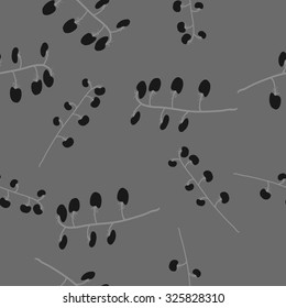 Seamless    pattern  of Cherry tomatoes,branches, spots, leaves . Hand drawn.