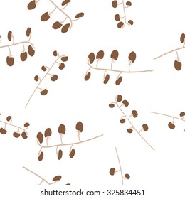 Seamless    pattern  of Cherry tomatoes,branches, spots, leaves . Hand drawn.