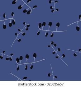 Seamless    pattern  of Cherry tomatoes,branches, spots, leaves . Hand drawn.