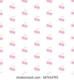 Seamless pattern with cherry. Vector illustration. 