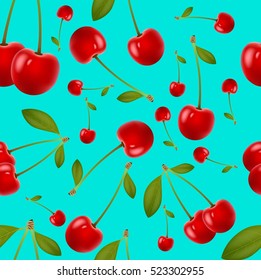 Seamless pattern with cherry. Vector illustration
