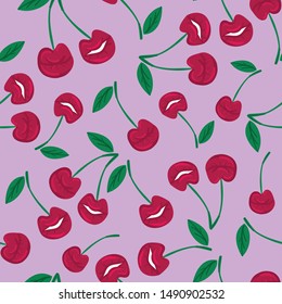 Seamless pattern and cherry