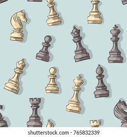 Seamless pattern with chess