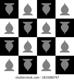 Seamless pattern with Chess bishop. Endless background. Vector illustration.