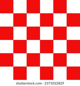 Seamless pattern Chess Board or Red white checkerboard flag. Pattern suitable for posters, postcards, fabric or wrapping paper.