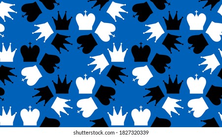 Seamless pattern with Chess figures. Endless background. Vector illustration.