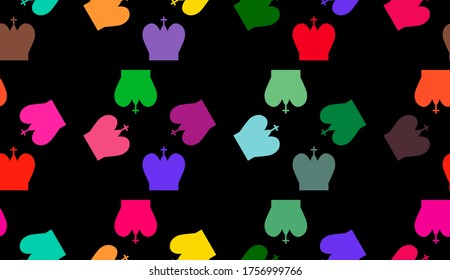Seamless pattern with Chess king. Endless background. Vector illustration.