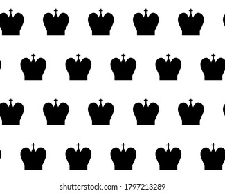 Seamless pattern with Chess king. Endless background. Vector illustration.