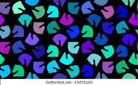 Seamless pattern with Chess knight. Endless background. Vector illustration.