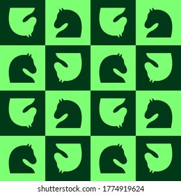 Seamless pattern with Chess knight. Endless background. Vector illustration.