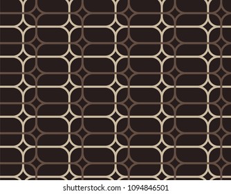 Seamless pattern with chess ornament in pastel brown. Chess cells in contrasting colors. Vector illustration for design of textile, packing, posters.
