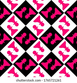 Seamless pattern with Chess pawn. Endless background. Vector illustration.