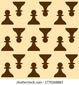 Seamless pattern with Chess pawn. Endless background. Vector illustration.