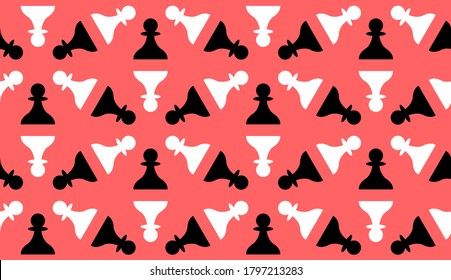 Seamless pattern with Chess pawn. Endless background. Vector illustration.