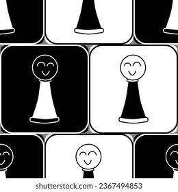 seamless pattern chess pawn. vector