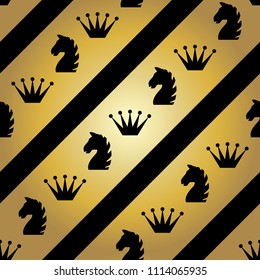 Seamless Pattern with Chess Pieces. Vector.