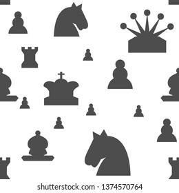 Seamless pattern with chess pieces. Vector illustration.
