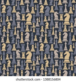 Seamless pattern with chess pieces. Vector illustration design.