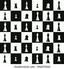 seamless pattern with chess pieces for your design