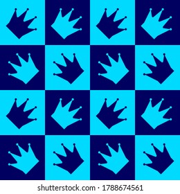 Seamless pattern with Chess queen. Endless background. Vector illustration.
