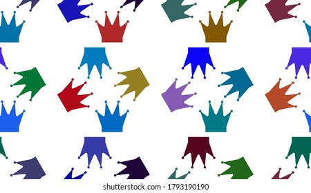 Seamless pattern with Chess queen. Endless background. Vector illustration.