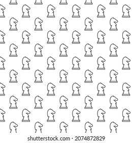 Seamless pattern of chess in white background with mini doodle (icon). Vector Illustration
