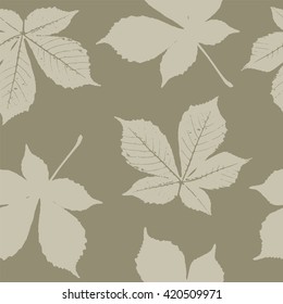 Seamless pattern with chestnut leafs.