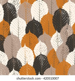 Seamless pattern with chestnut leafs.