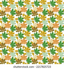 Seamless pattern with chestnut leaves on a white background. Drawing for textiles, fabric, wallpaper, covers, scrapbooking, desktop