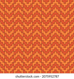 Seamless pattern. Chevrons background. Oriental ornament. Traditional architecture wallpaper. Ancient motif. Manji mosaic. Geometric digital paper. Ethnic textile print. Vector work.
