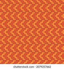 Seamless pattern. Chevrons background. Traditional architecture wallpaper. Ancient motif. Manji mosaic. Oriental ornament. Geometric digital paper. Ethnic textile print. Vector illustration