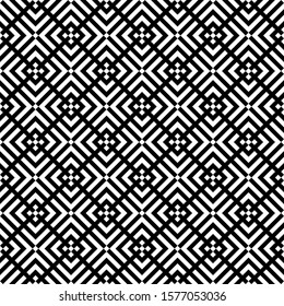 Seamless pattern. Chevrons, checks ornament. Folk wallpaper. Curves, squares backdrop. Arrows, polygons background. Tribal motif. Ethnic ornate Angle brackets, quadrangles. Ancient mosaic. Abstract