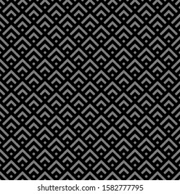 Seamless pattern. Chevrons, checks ornament. Ethnic image. Curves, squares backdrop. Folk wallpaper. Angle brackets, diamonds background. Tribal motif. Digital paper, textile print, abstract. Vector