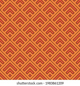 Seamless pattern. Chevrons, crossed diagonal lines ornament. Brackets, tilted stripes wallpaper. Curves, slanted pinstripe illustration. Geometric background. Folk motif. Textile print, abstract.