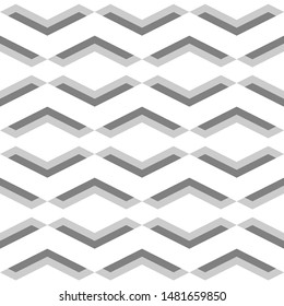 Seamless pattern. Chevrons, curves ornament. Figures backdrop. Folk background. Geometric wallpaper. Ethnic motif. Digital paper, textile print, web design, abstract illustration. Vector artwork