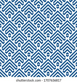 Seamless pattern. Chevrons, figures ornament. Brackets, shapes wallpaper. Curves, polygons illustration. Geometric background. Folk motif. Textile print, web design, abstract backdrop. Vector artwork.