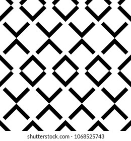 Seamless pattern with chevrons ornament. Repeated angle brackets wallpaper. Chevron shapes motif. Zigzag image. Jagged triangular waves background. Digital paper with curves for textile print. Vector.