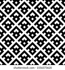 Seamless pattern. Chevrons, rhombuses, figures ornament. Brackets, diamonds, shapes wallpaper. Curves, checks, signs illustration. Geometric background. Folk motif. Abstract backdrop. Vector artwork.
