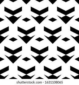 Seamless pattern. Chevrons, rhombuses, figures ornament. Simple shapes wallpaper. Ethnic motif. Forms background. Geometric backdrop. Digital paper, textile print, web design, abstract. Vector artwork