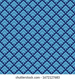 Seamless pattern. Chevrons, rhombuses ornament. Brackets, checks wallpaper. Curves, polygons illustration. Geometric background. Folk motif. Textile print, web design, abstract backdrop. Vector art