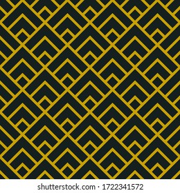 Seamless pattern. Chevrons, rhombuses ornament. Brackets, diamonds wallpaper. Curves, polygons image. Geometric background. Folk motif. Textile print, web design, abstract backdrop. Vector art.