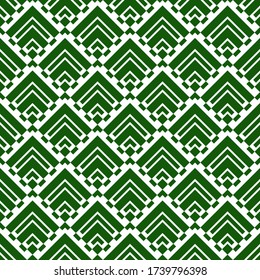 Patrón sin foco. Chevrons, rombos ornamento. Corchetes, papeles pintados. Curvas, ilustración de polígonos. Fondo geométrico. Motivo popular. Impresión textil, diseño web, fondo abstracto. Arte vectorial.