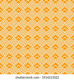 Seamless pattern. Chevrons, rhombuses ornament. Geometric background. Brackets, checks wallpaper. Curves, polygons illustration. Folk motif. Textile print, web design, abstract backdrop. Vector art