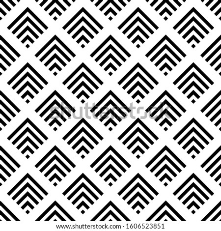 Seamless pattern. Chevrons, rhombuses ornament. Brackets, checks wallpaper. Curves, polygons illustration. Geometric background. Folk motif. Textile print, web design, abstract backdrop. Vector art.