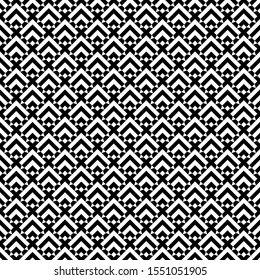 Seamless pattern. Chevrons, rhombuses, triangles ornament. Geometric background. Brackets, diamonds, triangular shapes wallpaper. Folk motif. Textile print, web design, abstract backdrop. Vector art