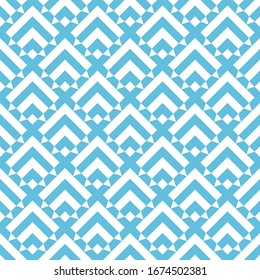 Seamless pattern. Chevrons, rhombuses, triangles ornament. Geometric background. Brackets, diamonds, triangular shapes wallpaper. Folk motif. Textile print, web design, abstract backdrop. Vector art.